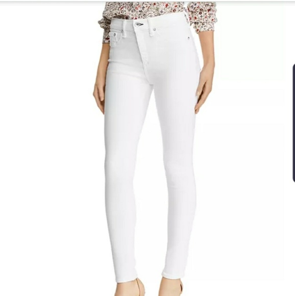rag & bone High-Rise Skinny Jeans in White - Picture 5 of 5